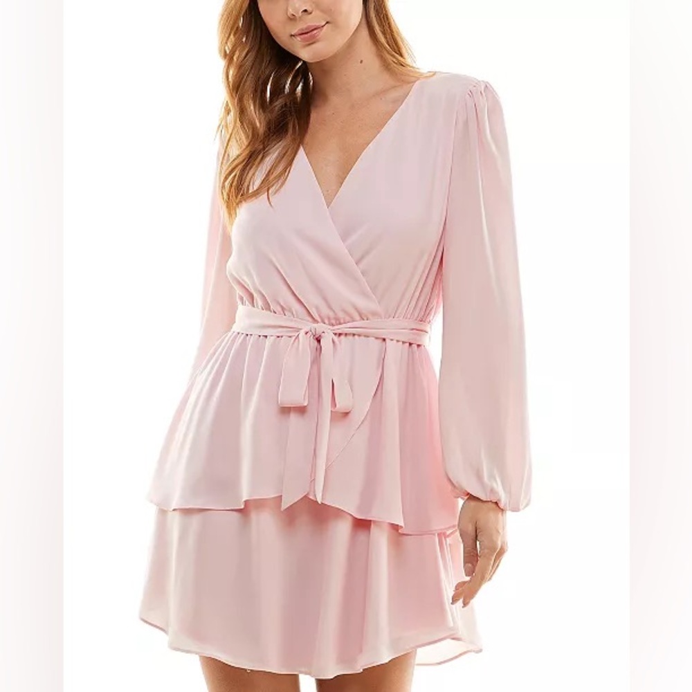 NWT City Studio Pink Long Sleeve Dress Size M